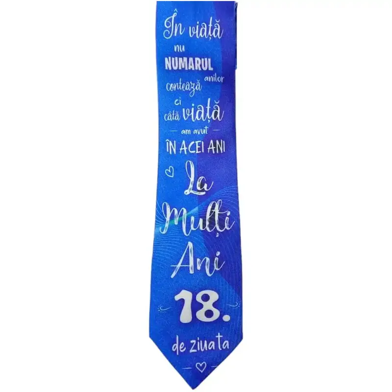 18 la multi ani de ziua ta, cravata cu mesaj